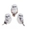 KSA Pack of 24 Gray and White Fur Hanging Owl Christmas Ornaments 4"